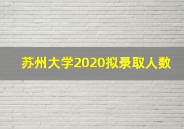 苏州大学2020拟录取人数