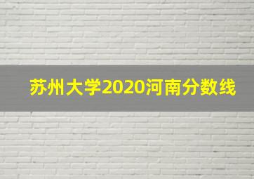 苏州大学2020河南分数线