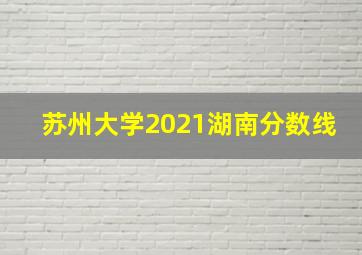 苏州大学2021湖南分数线