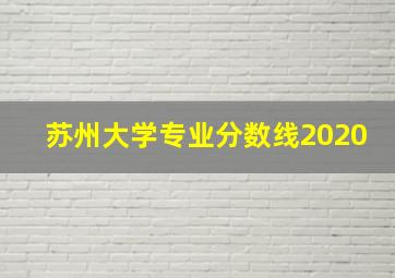 苏州大学专业分数线2020