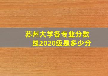 苏州大学各专业分数线2020级是多少分