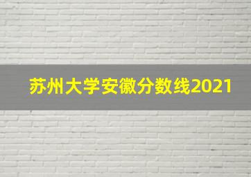 苏州大学安徽分数线2021