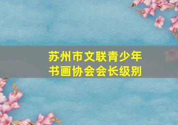 苏州市文联青少年书画协会会长级别