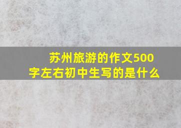 苏州旅游的作文500字左右初中生写的是什么