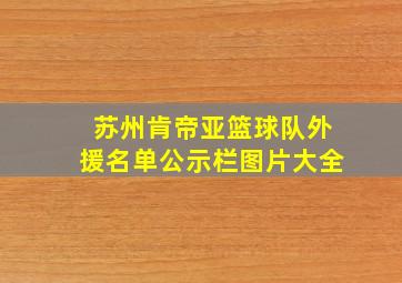 苏州肯帝亚篮球队外援名单公示栏图片大全