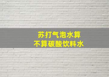 苏打气泡水算不算碳酸饮料水