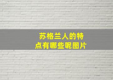 苏格兰人的特点有哪些呢图片