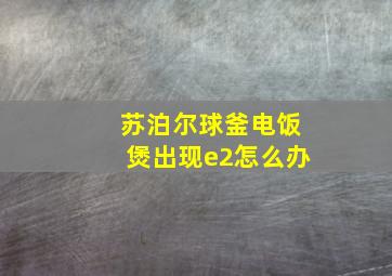 苏泊尔球釜电饭煲出现e2怎么办