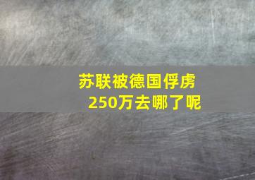 苏联被德国俘虏250万去哪了呢