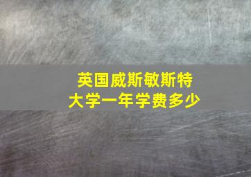 英国威斯敏斯特大学一年学费多少