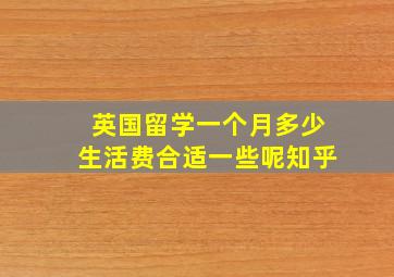 英国留学一个月多少生活费合适一些呢知乎