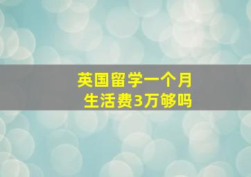 英国留学一个月生活费3万够吗