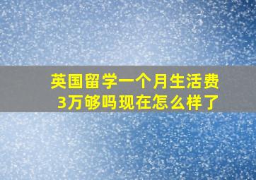 英国留学一个月生活费3万够吗现在怎么样了