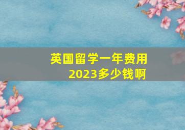 英国留学一年费用2023多少钱啊