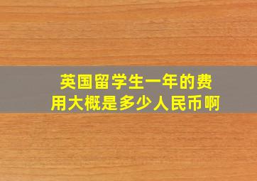 英国留学生一年的费用大概是多少人民币啊