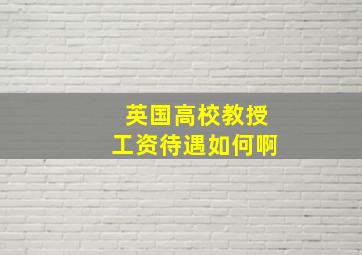 英国高校教授工资待遇如何啊