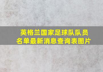 英格兰国家足球队队员名单最新消息查询表图片