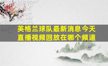 英格兰球队最新消息今天直播视频回放在哪个频道