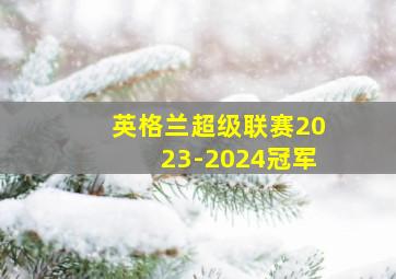 英格兰超级联赛2023-2024冠军