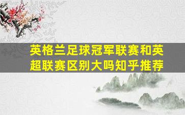 英格兰足球冠军联赛和英超联赛区别大吗知乎推荐