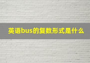 英语bus的复数形式是什么