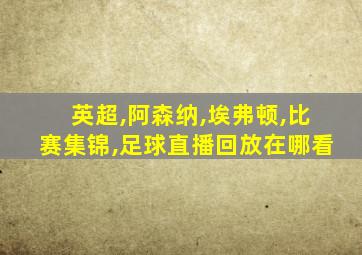 英超,阿森纳,埃弗顿,比赛集锦,足球直播回放在哪看