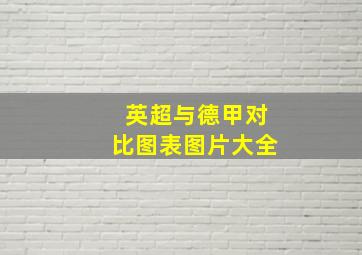 英超与德甲对比图表图片大全