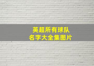 英超所有球队名字大全集图片