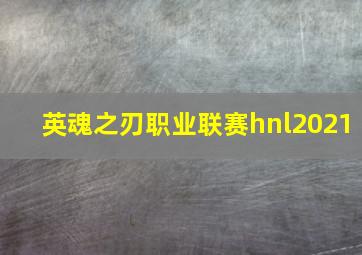 英魂之刃职业联赛hnl2021