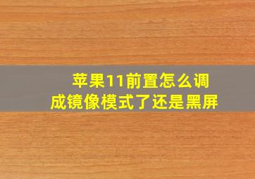 苹果11前置怎么调成镜像模式了还是黑屏