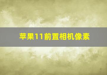 苹果11前置相机像素