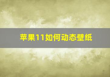 苹果11如何动态壁纸