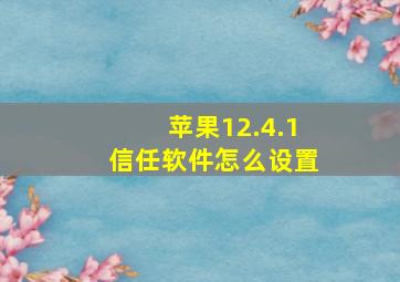 苹果12.4.1信任软件怎么设置