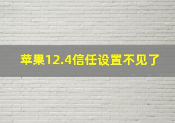 苹果12.4信任设置不见了