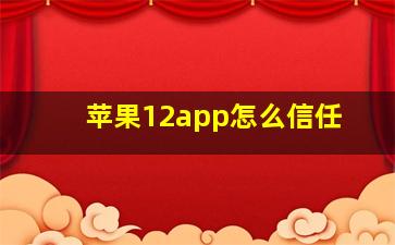 苹果12app怎么信任