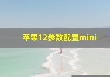 苹果12参数配置mini