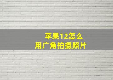 苹果12怎么用广角拍摄照片