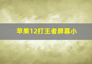 苹果12打王者屏幕小