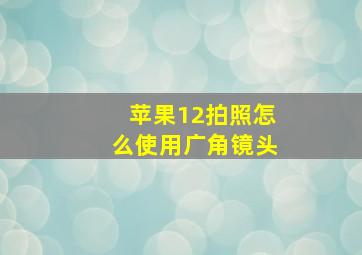 苹果12拍照怎么使用广角镜头