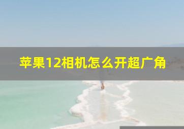 苹果12相机怎么开超广角