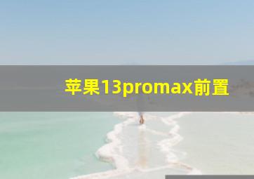 苹果13promax前置