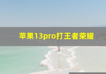 苹果13pro打王者荣耀