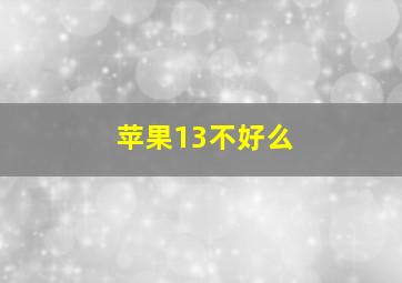 苹果13不好么