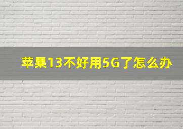 苹果13不好用5G了怎么办