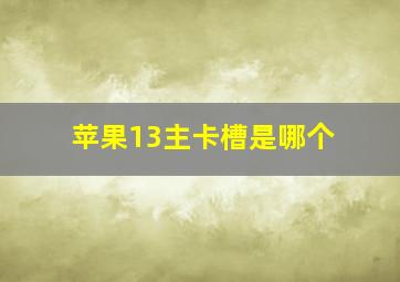 苹果13主卡槽是哪个