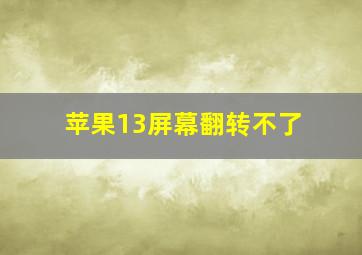 苹果13屏幕翻转不了