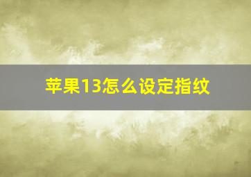 苹果13怎么设定指纹