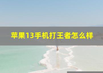 苹果13手机打王者怎么样