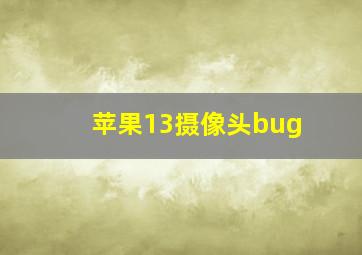 苹果13摄像头bug