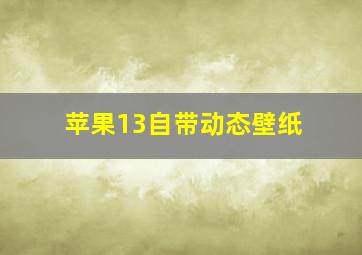 苹果13自带动态壁纸